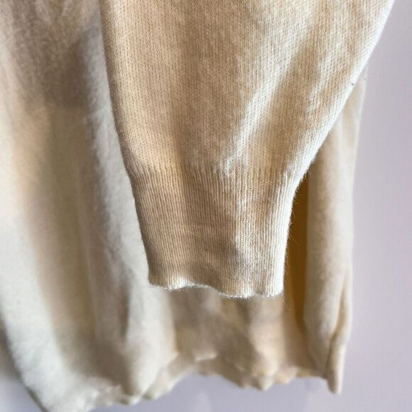 Vtg Bulldozer Embroidered V Neck Sweater Large Mens Grandpa Retro Yellow Preppy - Picture 6 of 10